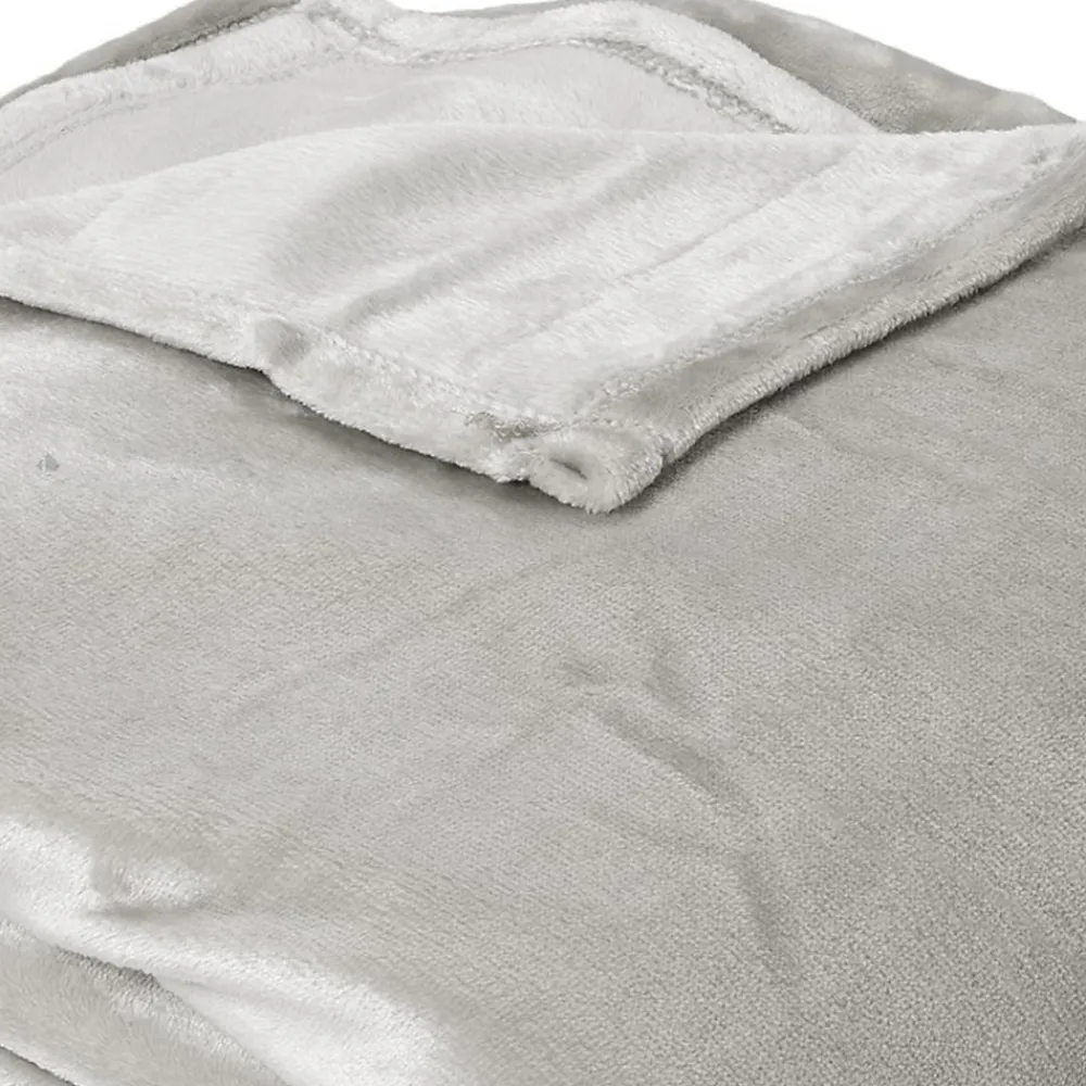 Couverture polaire microvelours 240x260 cm VELVET Gris Perle>Linnea Best