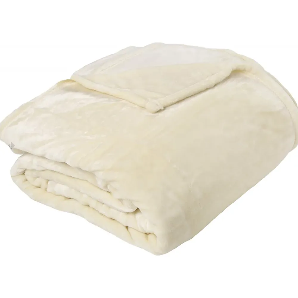 Linnea Couverture polaire microvelours 220x240 cm VELVET Ivoire* Couverture