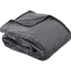 Linnea Couverture polaire microvelours 180x220 cm VELVET Gris Acier* Couverture