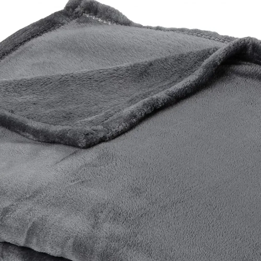 Linnea Couverture polaire microvelours 180x220 cm VELVET Gris Acier* Couverture