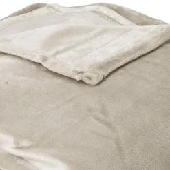 Couverture polaire microvelours 180x220 cm VELVET Gris Galet><noscript><img width=