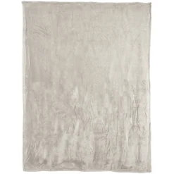 Couverture polaire microvelours 180x220 cm VELVET Gris Galet><noscript><img width=