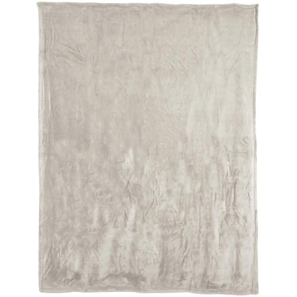 Couverture polaire microvelours 180x220 cm VELVET Gris Galet>Linnea Sale