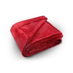 Linder Couverture polaire unie "PILONGA" (240x220 cm - Rouge)* Couverture