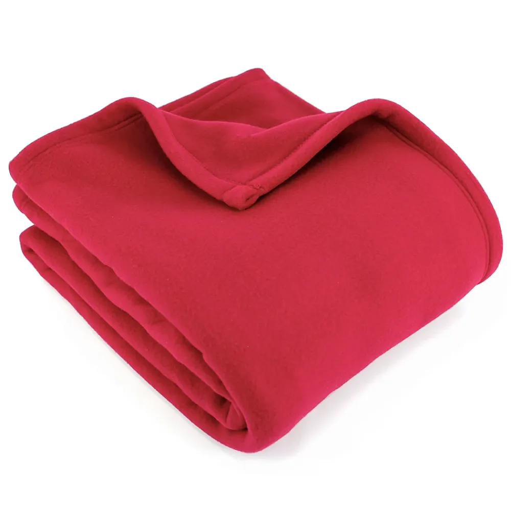 Linnea Couverture polaire 240x260 cm 100% Polyester 350g/m2 TEDDY Rouge Framboise* Couverture