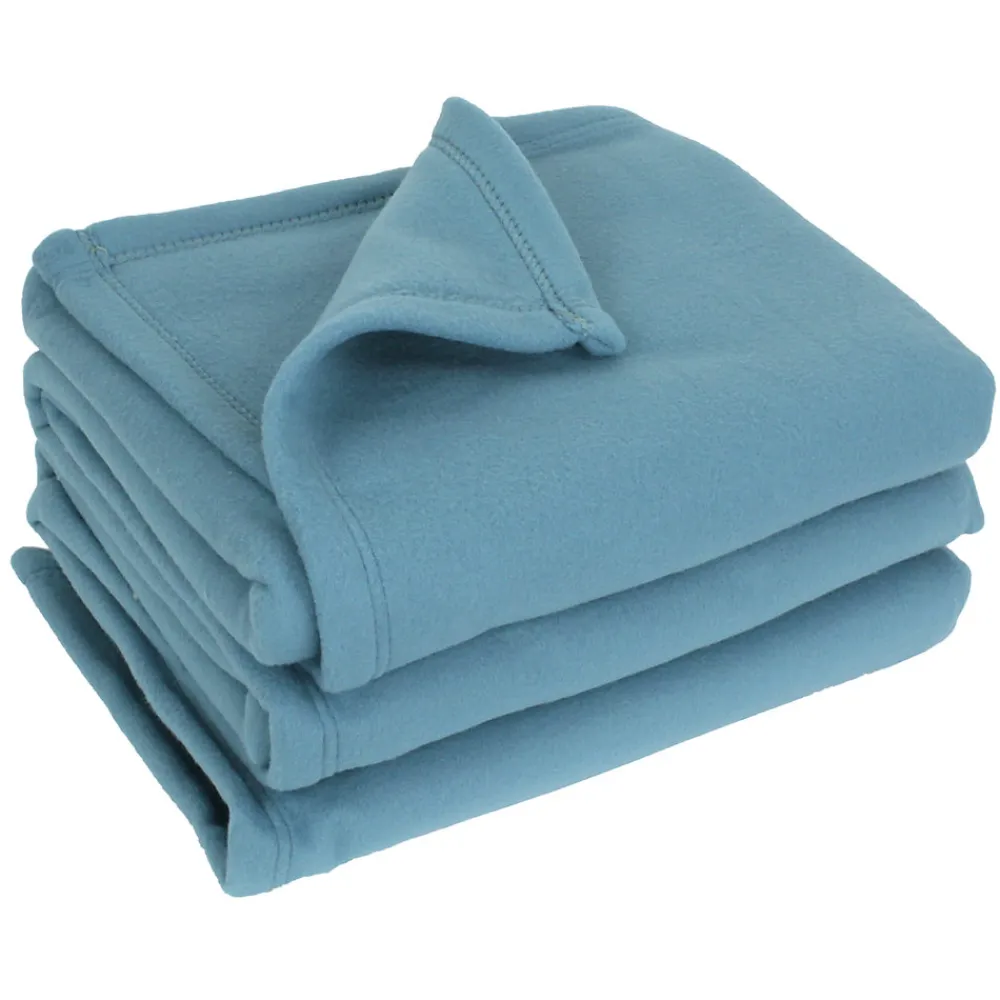 Couverture polaire 240x260 cm 100% Polyester 350g/m2 TEDDY bleu Lac>Linnea New