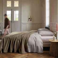 Couverture polaire 220x240 cm 100% Polyester 350g/m2 TEDDY Marron Taupe>Linnea