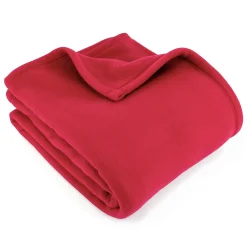 Couverture polaire 180x220 cm 100% Polyester 350g/m2 TEDDY Rouge Framboise>Linnea Hot