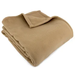 Couverture polaire 240x300 cm 100% Polyester 350g/m2 TEDDY Marron Sable>Linnea Hot
