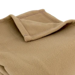 Couverture polaire 240x300 cm 100% Polyester 350g/m2 TEDDY Marron Sable><noscript><img width=
