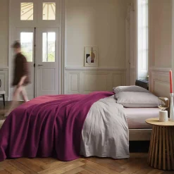 Linnea Couverture polaire 180x220 cm 100% Polyester 350g/m2 TEDDY Violet Prune* Couverture