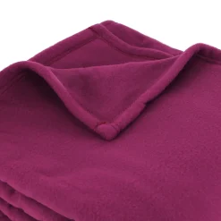 Linnea Couverture polaire 180x220 cm 100% Polyester 350g/m2 TEDDY Violet Prune* Couverture