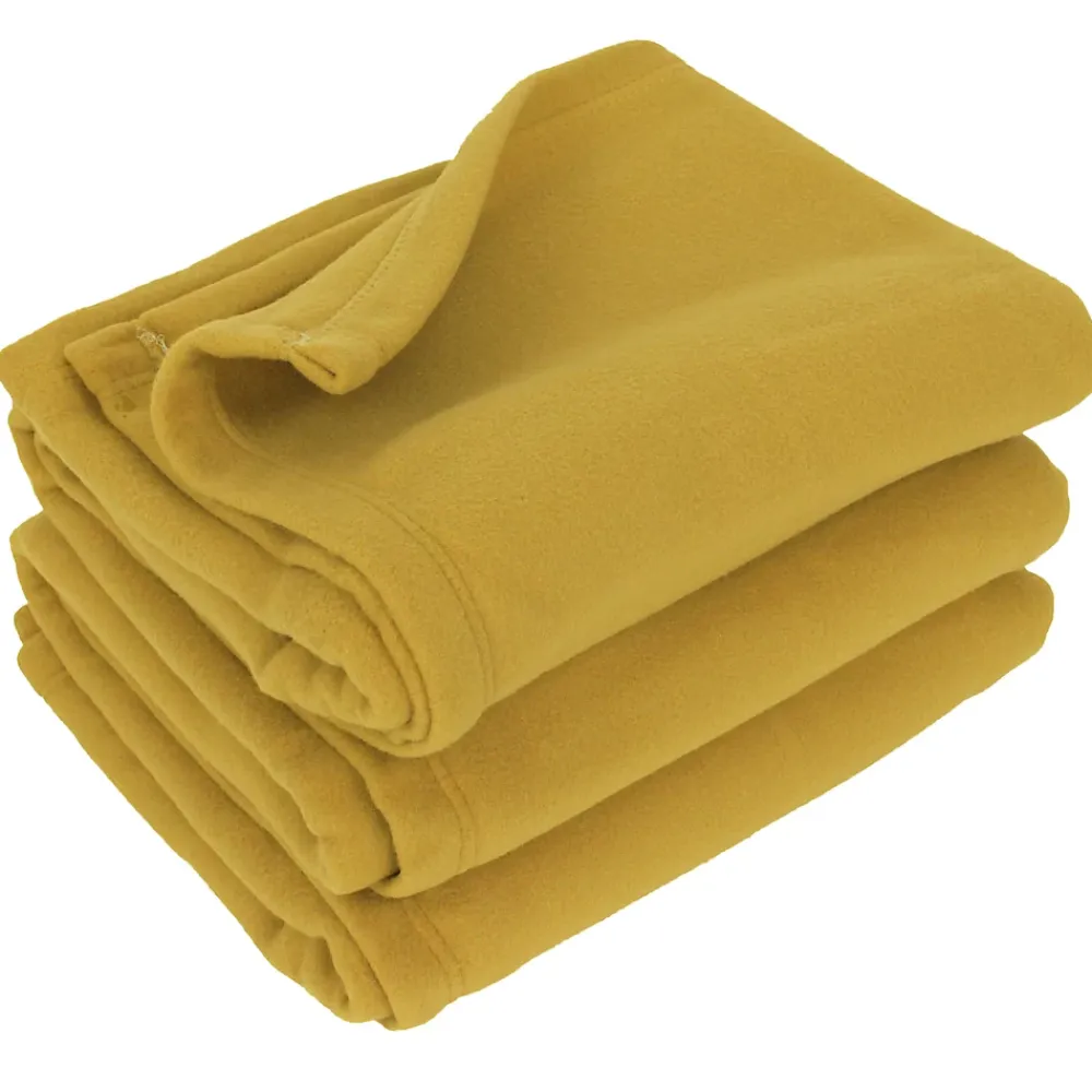 Linnea Couverture polaire 240x260 cm 100% Polyester 350g/m2 TEDDY Jaune Miel* Couverture