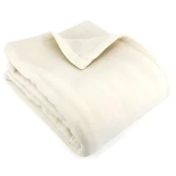 Couverture polaire 180x220 cm 100% Polyester 350g/m2 TEDDY Blanc Naturel>Linnea New