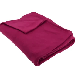 Linnea Couverture polaire 180x220 cm Isba violet Prune 100% Polyester 320g/m2 non-feu* Couverture
