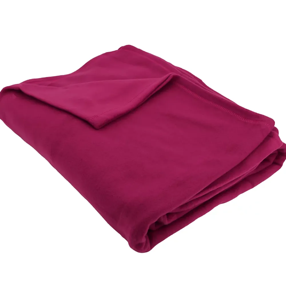 Linnea Couverture polaire 180x220 cm Isba violet Prune 100% Polyester 320g/m2 non-feu* Couverture