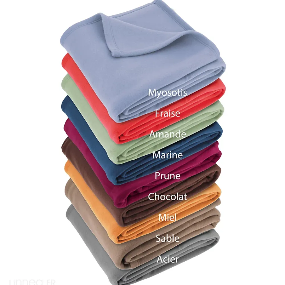 Linnea Couverture polaire 220x240 cm Isba marron Chocolat 100% Polyester 320g/m2 non-feu* Couverture