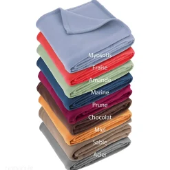 Linnea Couverture polaire 220x240 cm Isba violet Prune 100% Polyester 320g/m2 non-feu* Couverture