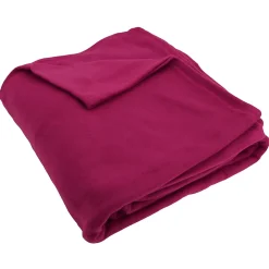 Linnea Couverture polaire 220x240 cm Isba violet Prune 100% Polyester 320g/m2 non-feu* Couverture