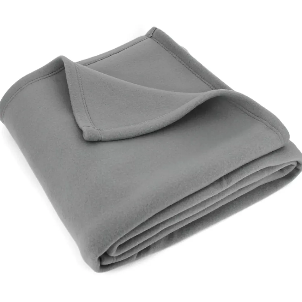 Linnea Couverture polaire 220x240 cm Isba gris Acier 100% Polyester 320g/m2 non-feu* Couverture