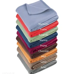 Couverture polaire 180x220 cm Isba Sable 100% Polyester 320g/m2 non-feu><noscript><img width=