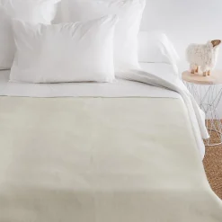 Linnea Couverture pure laine vierge Woolmark 500g/m² VOLTA 240x260 cm Blanc Naturel* Couverture
