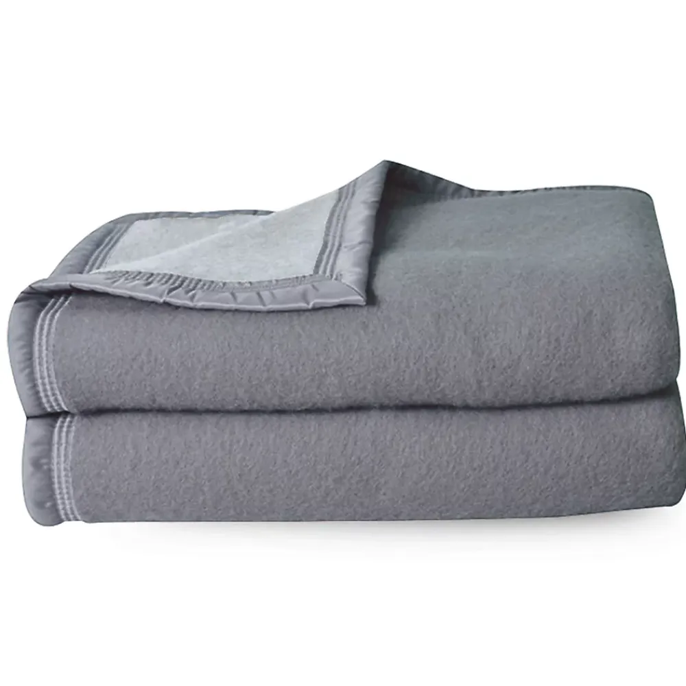 Linnea Couverture pure laine vierge Woolmark 500g/m² VOLTA 240x260 cm Gris Acier* Couverture