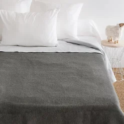 Linnea Couverture pure laine vierge Woolmark 500g/m² VOLTA 220x240 cm Gris Acier* Couverture