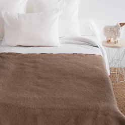 Linnea Couverture pure laine vierge Woolmark 500g/m² VOLTA 240x300 cm Marron Chamois* Couverture