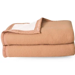 Linnea Couverture pure laine vierge Woolmark 500g/m² VOLTA 220x240 cm Marron Sable* Couverture