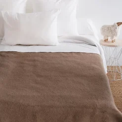 Linnea Couverture pure laine vierge Woolmark 500g/m² VOLTA 220x240 cm Marron Chamois* Couverture