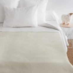 Couverture pure laine vierge Woolmark 500g/m² VOLTA 220x240 cm Blanc Naturel>Linnea Outlet