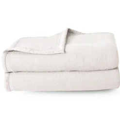 Couverture pure laine vierge Woolmark 500g/m² VOLTA 220x240 cm Blanc Naturel>Linnea Outlet