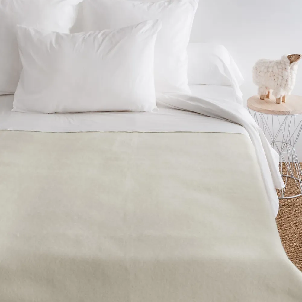 Linnea Couverture pure laine vierge Woolmark 500g/m² VOLTA 180x240 cm Blanc Naturel* Couverture