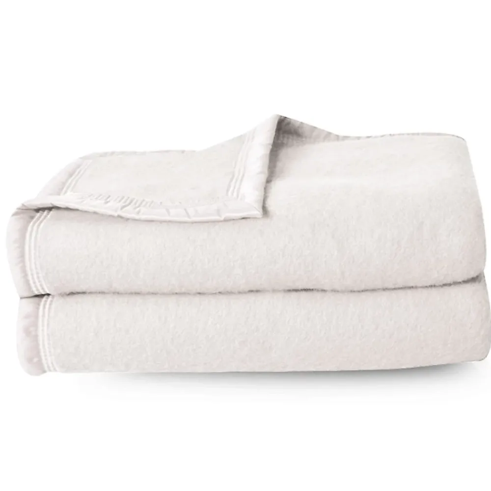 Linnea Couverture pure laine vierge Woolmark 500g/m² VOLTA 180x240 cm Blanc Naturel* Couverture