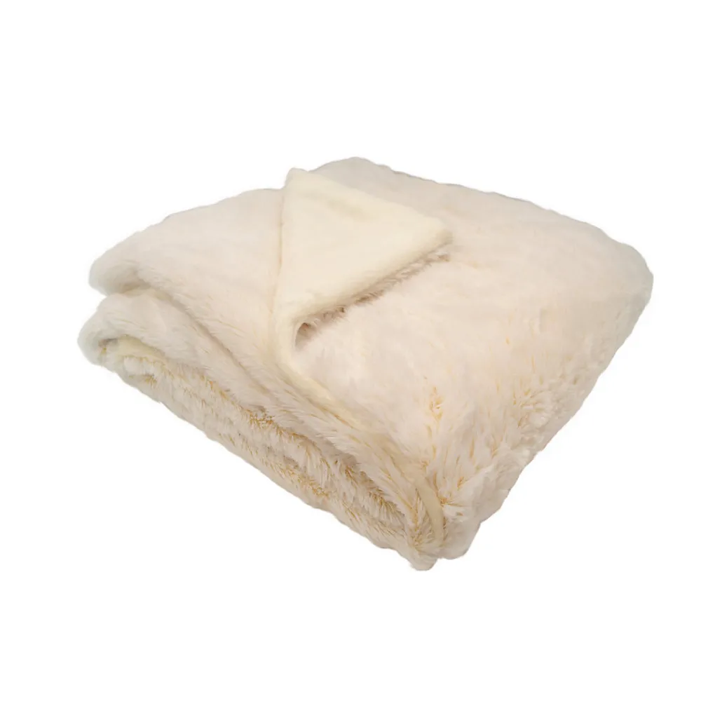 Couverture snow doublée Microdoux (75x100 cm - Ecru)>Domiva New