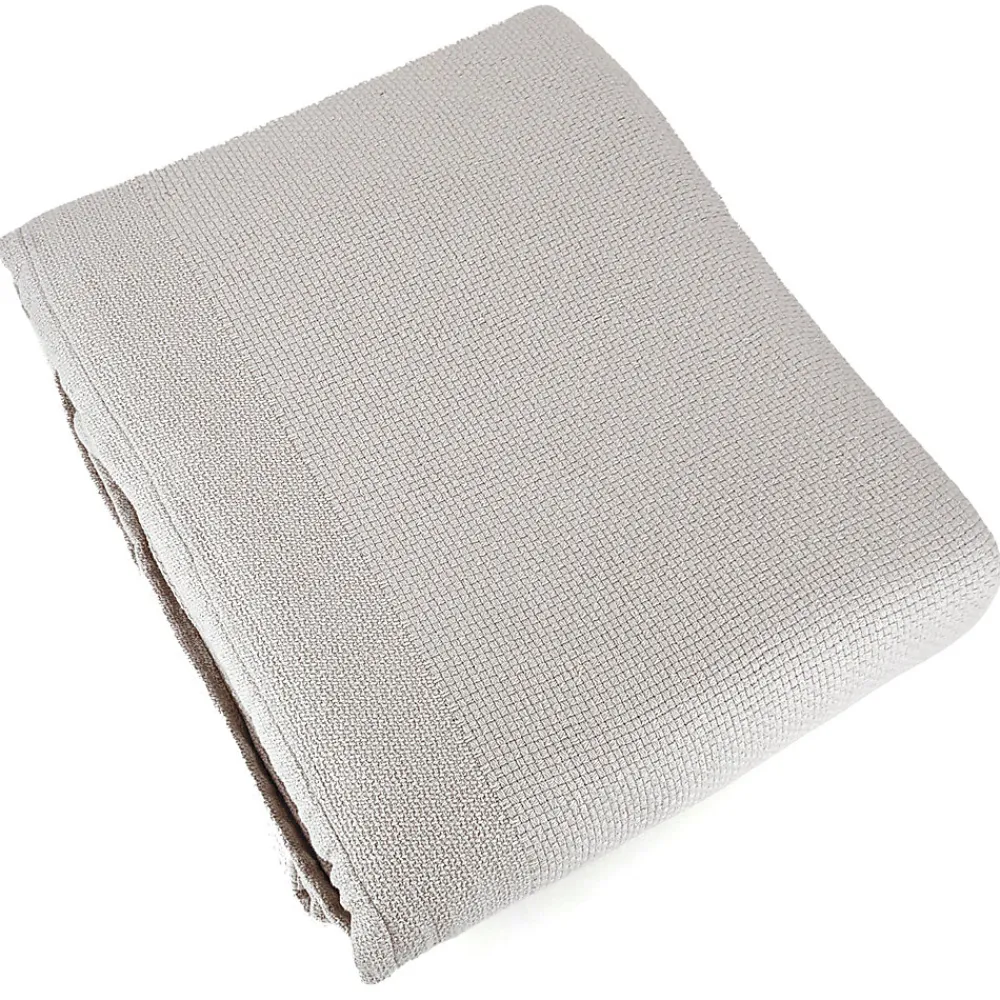 Linnea Couverture été 180x240 cm coton recyclé 365g/m2 RIVIERA gris perle* Couverture