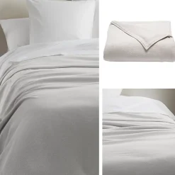 Linnea Couverture été 180x240 cm coton recyclé 365g/m2 RIVIERA gris perle* Couverture