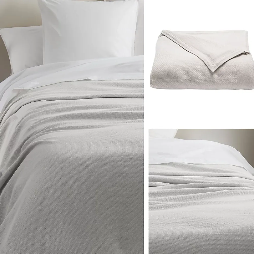 Linnea Couverture été 180x240 cm coton recyclé 365g/m2 RIVIERA gris perle* Couverture
