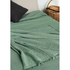 Couvre lit à franges 