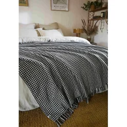 L'Effet Papillon Couvre lit à franges tissé teint "Gaspard" 240 x 260 cm* Boutis, Couvre-Lit, Édredon