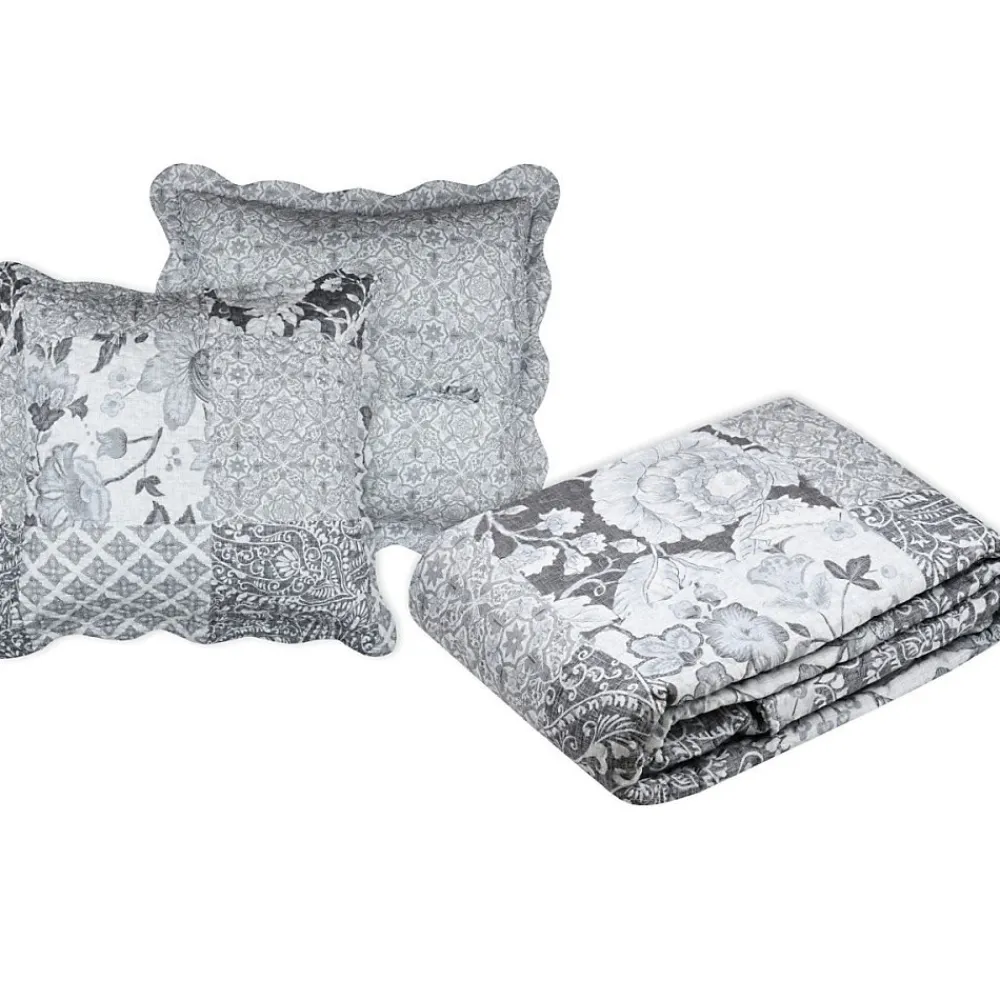 Lovely Casa Couvre lit boutis réversible 260x240 avec 2 taies OCTAVIA* Boutis, Couvre-Lit, Édredon