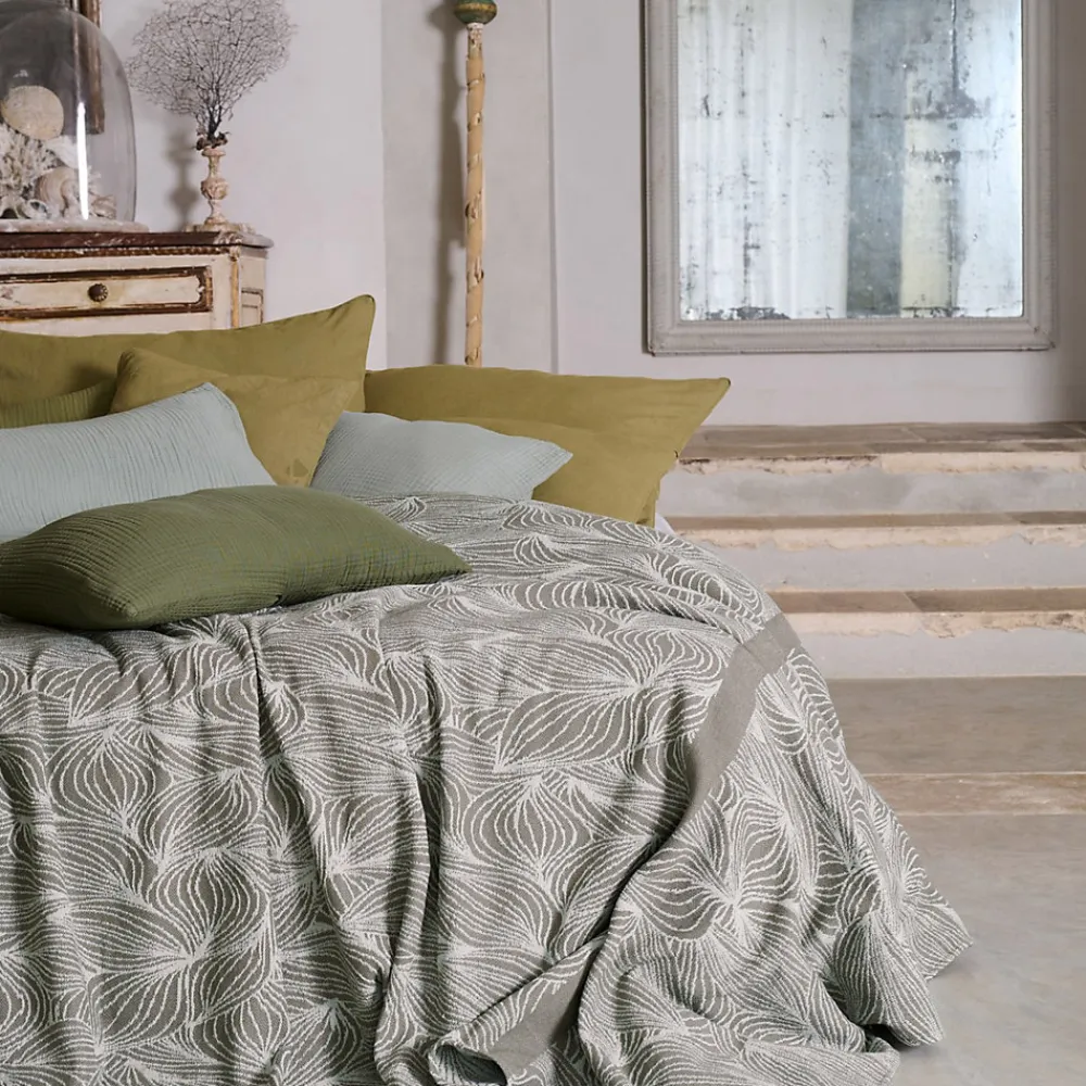 Couvre lit collection EMI pur coton 500 g/m² 260x240 cm marron praline>Linnea