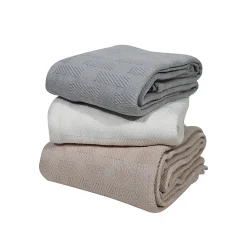 Sensei Maison Couvre lit en coton doux Ecru 240x260 cm SARANDA* Boutis, Couvre-Lit, Édredon