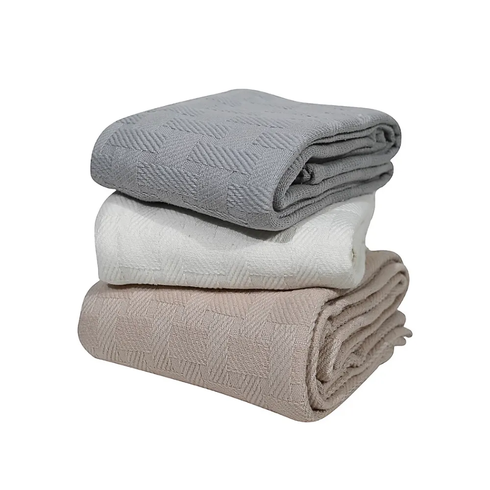 Sensei Maison Couvre lit en coton doux Ecru 240x260 cm SARANDA* Boutis, Couvre-Lit, Édredon