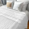 Home Maison Couvre lit en microfibre dessin par ultrason (240x220 cm - Blanc)* Boutis, Couvre-Lit, Édredon