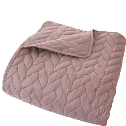 Couvre lit en microfibre dessin par ultrason (240x220 cm - Rose poudré)>Home Maison Hot