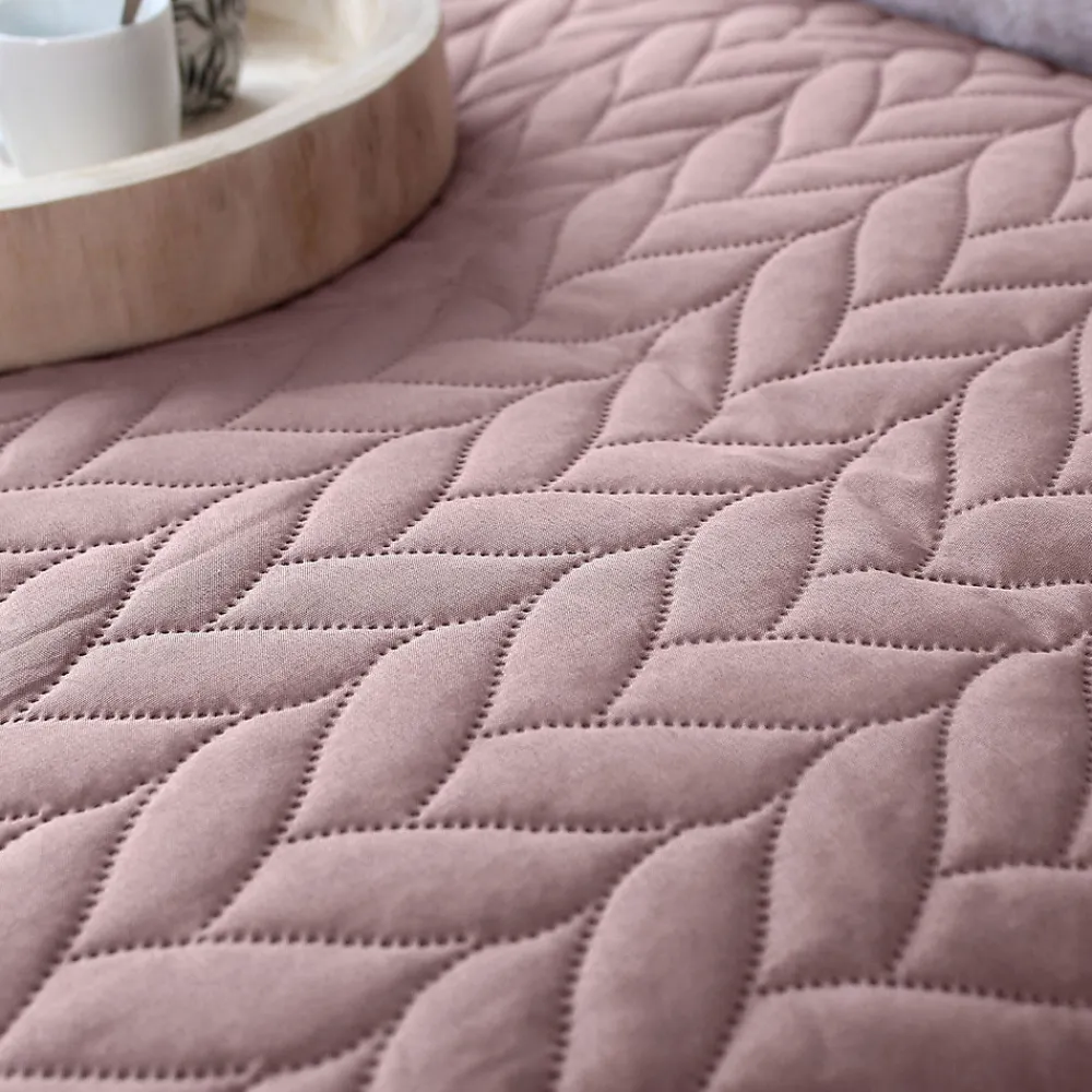 Couvre lit en microfibre dessin par ultrason (240x220 cm - Rose poudré)>Home Maison Hot