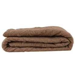 Couvre lit floqué à la main (240x260 cm - Marron Foncé)* Boutis, Couvre-Lit, Édredon