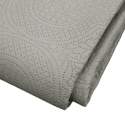 Couvre lit 2p mat.+2 hc 60x60 220 x 240 cm microfibre unie romane Gris><noscript><img width=